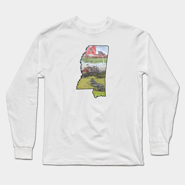 Mississippi Long Sleeve T-Shirt by TwoBroads